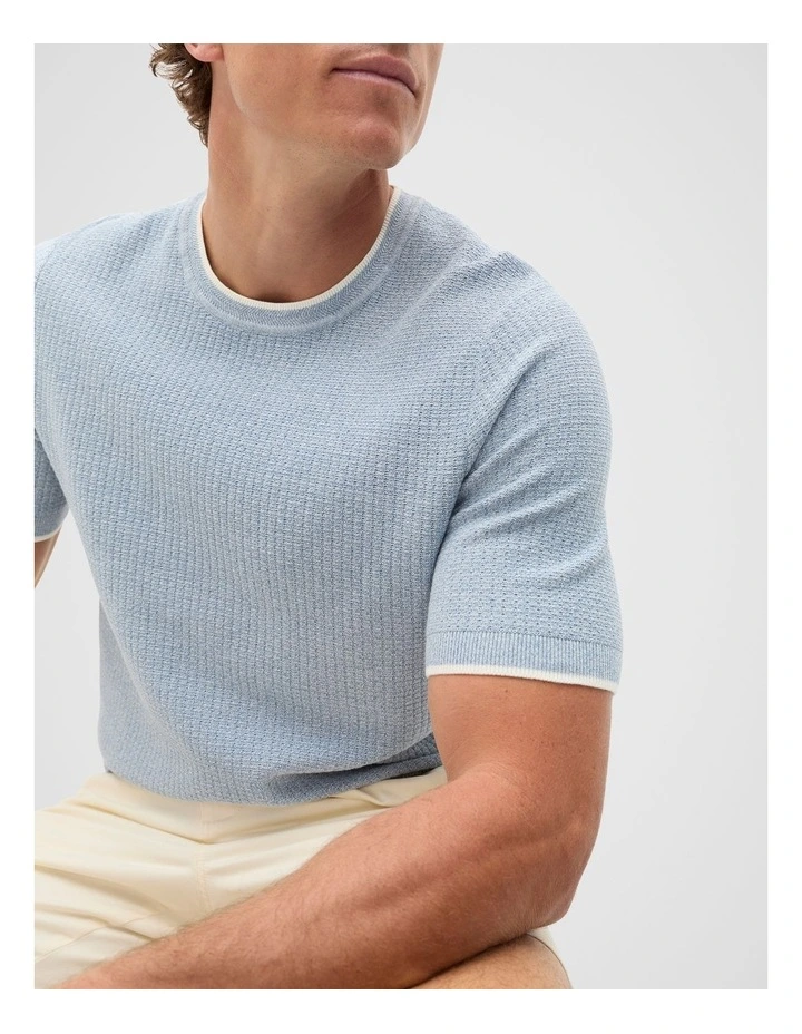 Twisted Yarn Knit Tee in Sailor image 4