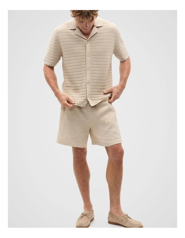 Patterned Knit Shirt in Almond image 3