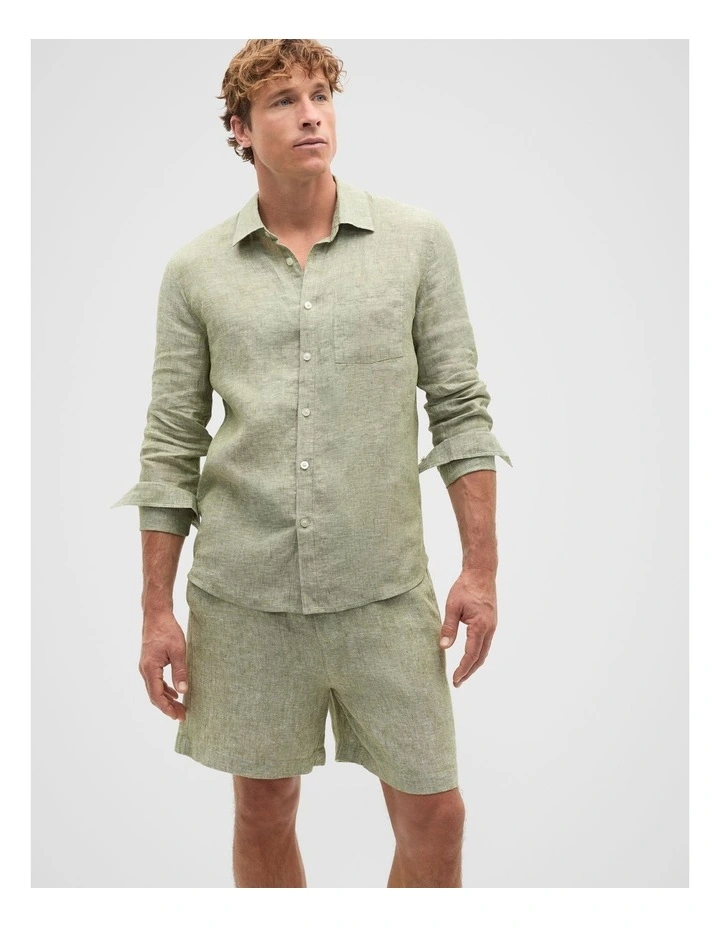 Linen Everyday Shirt in Green Apple image 3