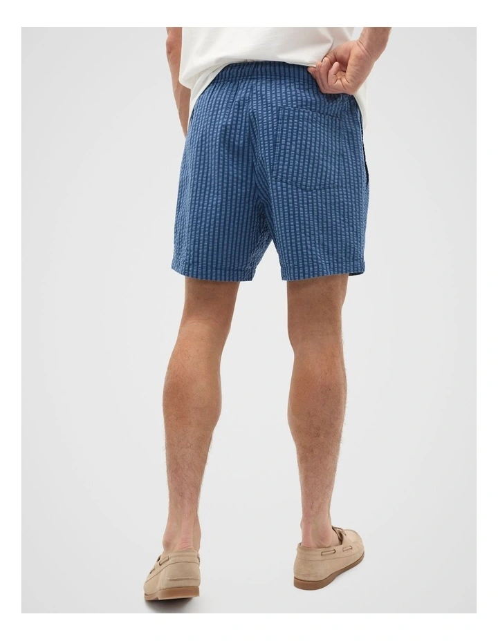 Seersucker Stripe Short in Storm Blue image 2