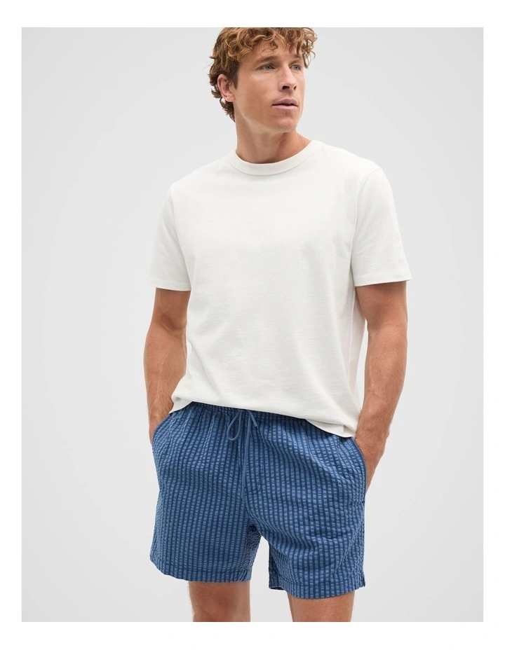 Seersucker Stripe Short in Storm Blue image 3