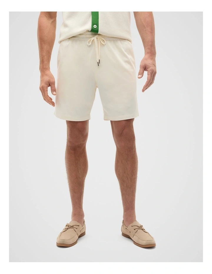 Twill Cotton Short in Off White image 1