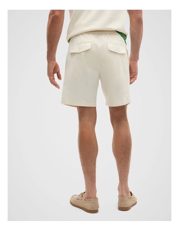 Twill Cotton Short in Off White image 2
