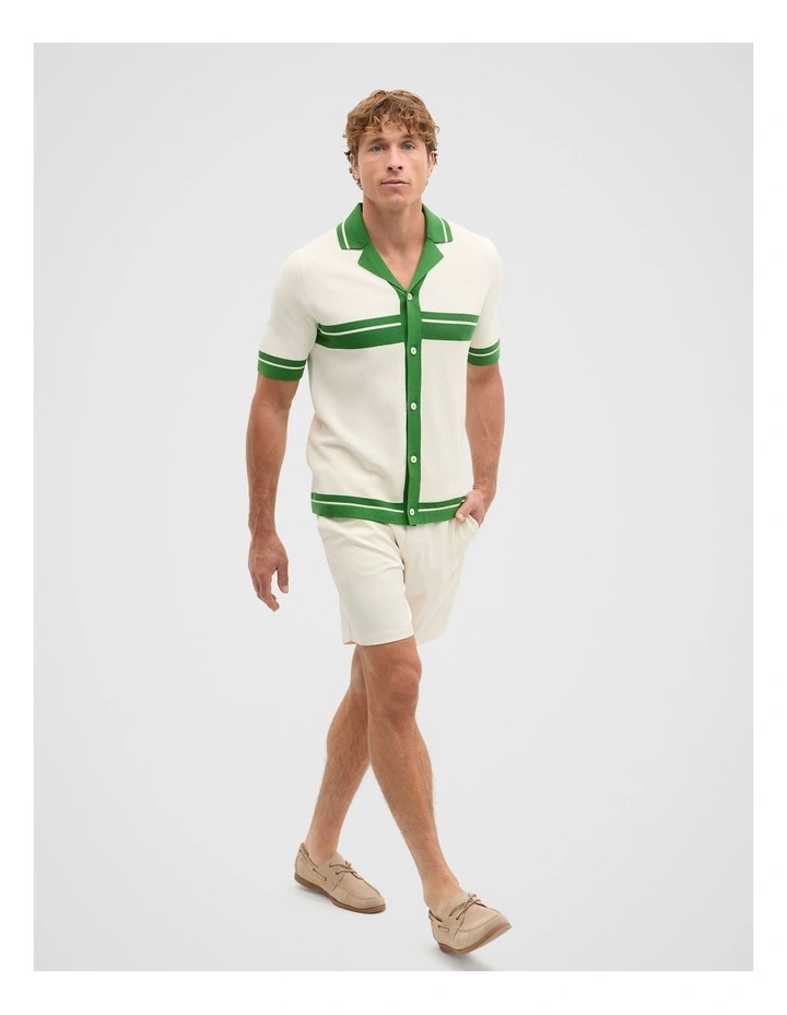 Twill Cotton Short in Off White image 4