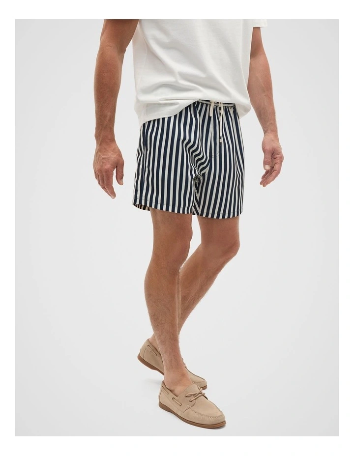 Stripe Swim Short in Midnight Blue image 1