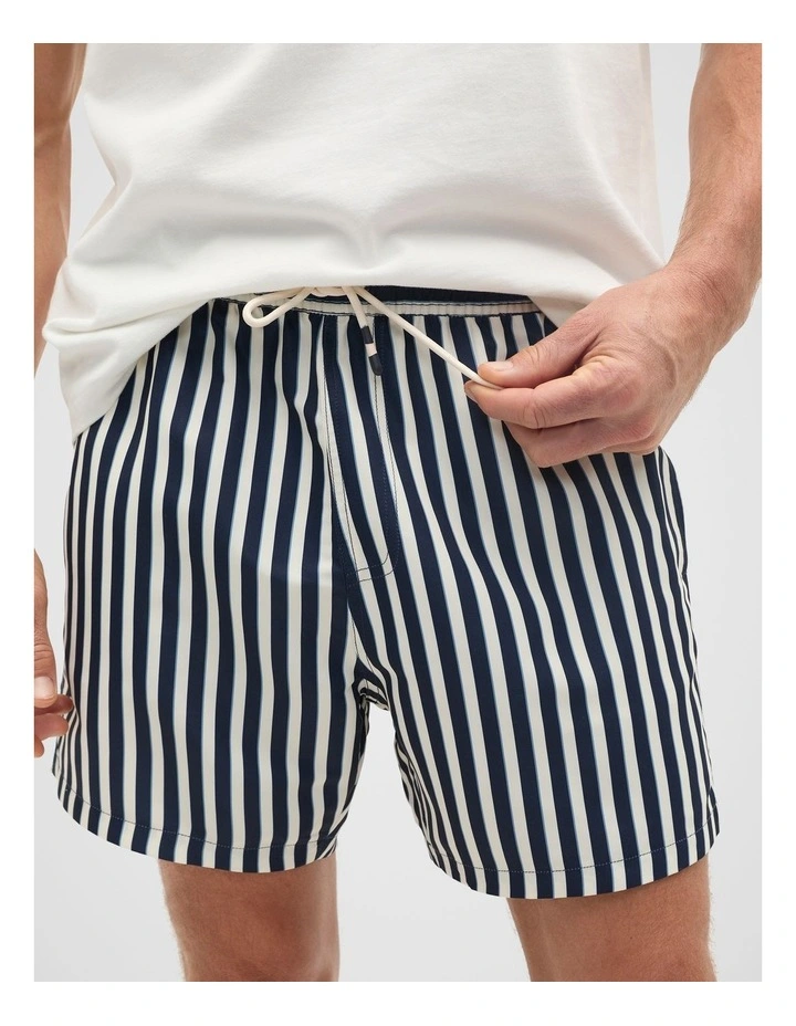 Stripe Swim Short in Midnight Blue image 3