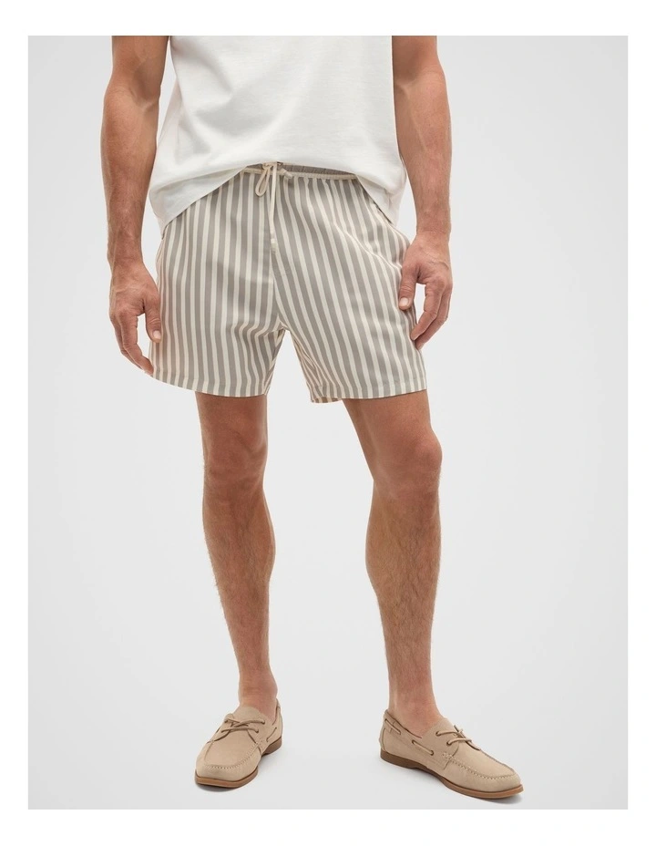 Stripe Swim Short in Almond image 1