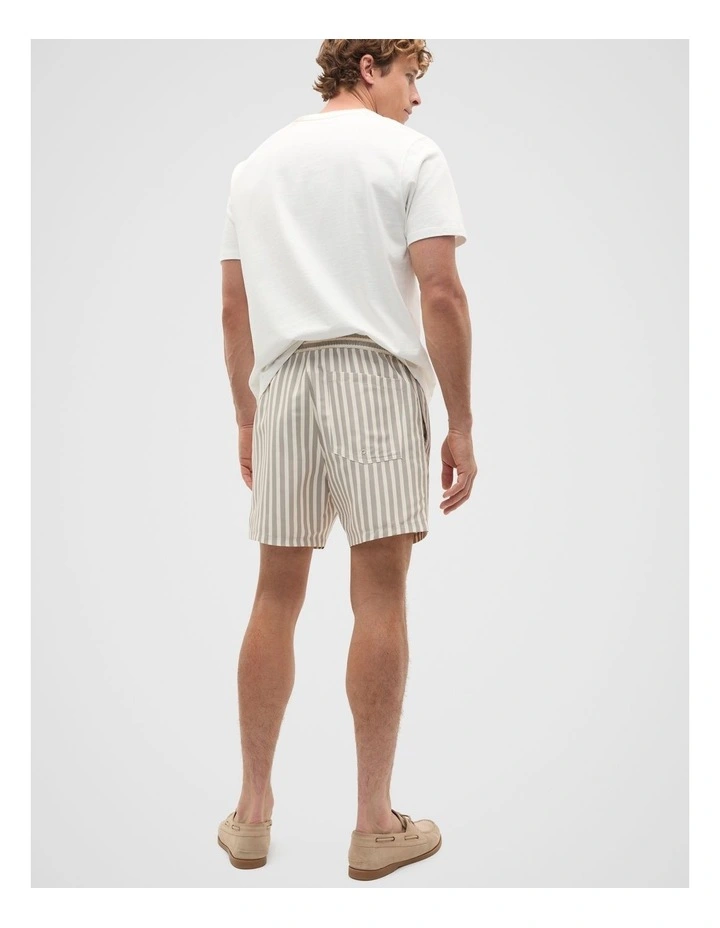 Stripe Swim Short in Almond image 2