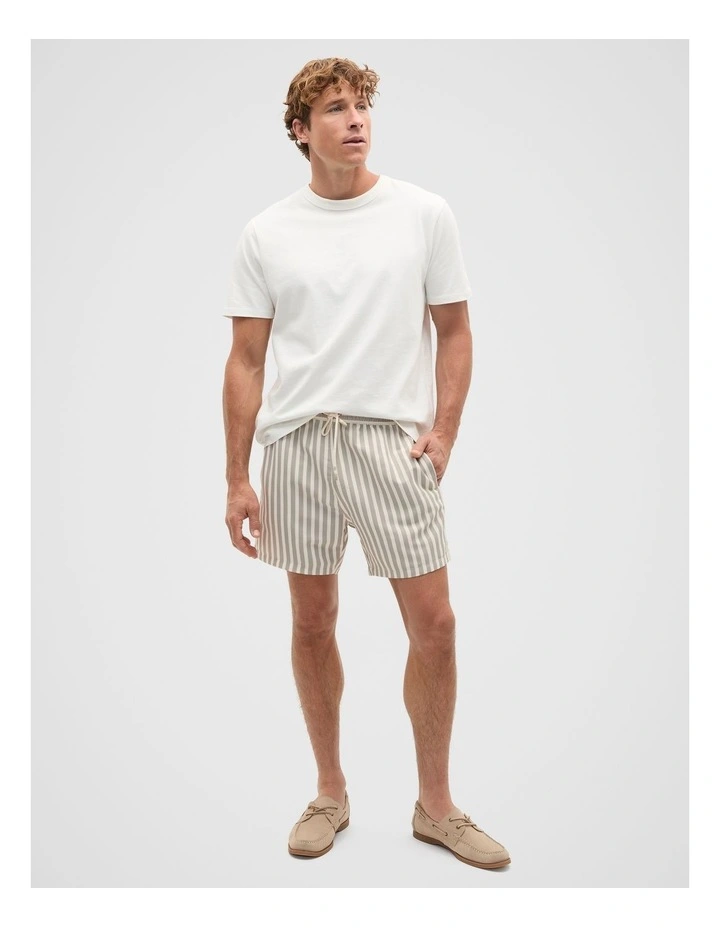 Stripe Swim Short in Almond image 3