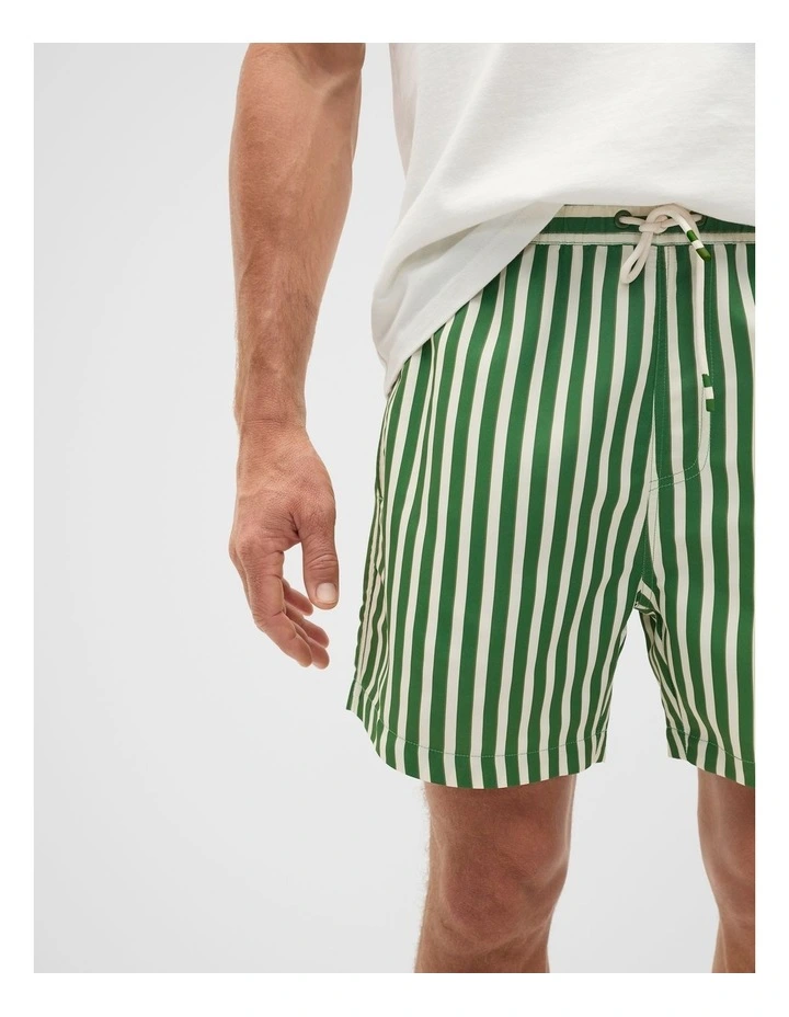 Stripe Swim Short in Pea Green image 3