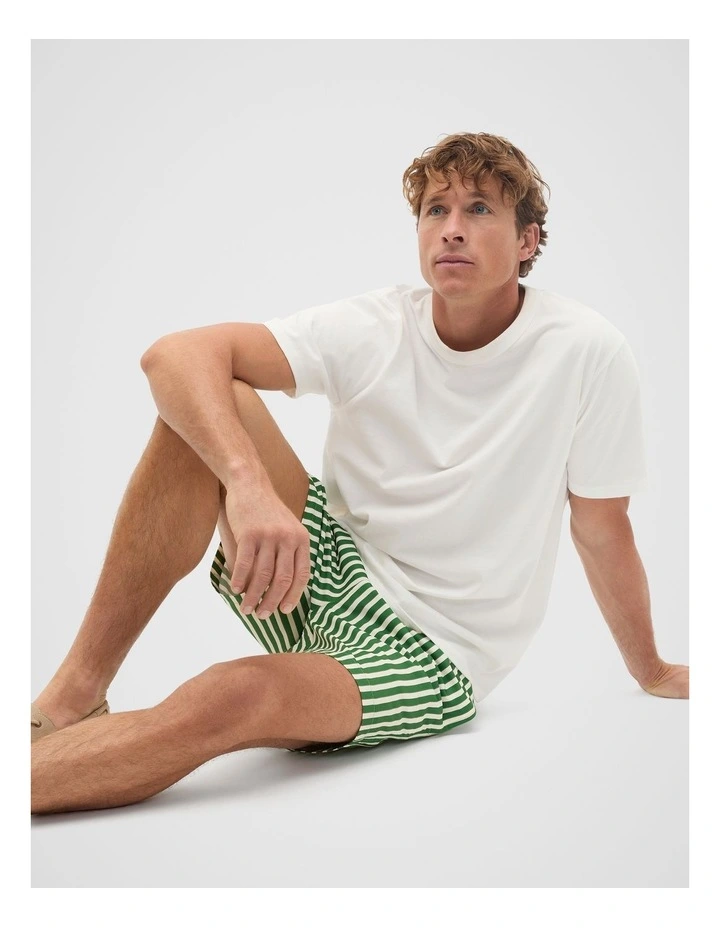 Stripe Swim Short in Pea Green image 4
