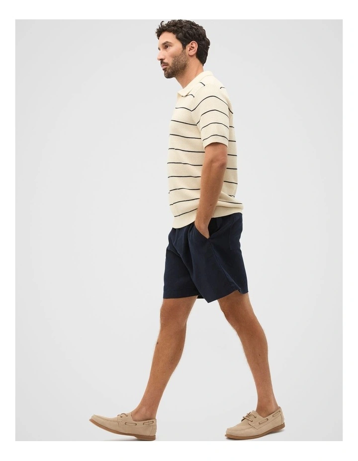 Stripe Knit Polo in Cream image 4