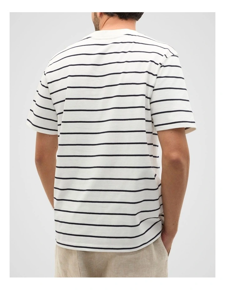 Crew Stripe Tee in Vintage White image 2