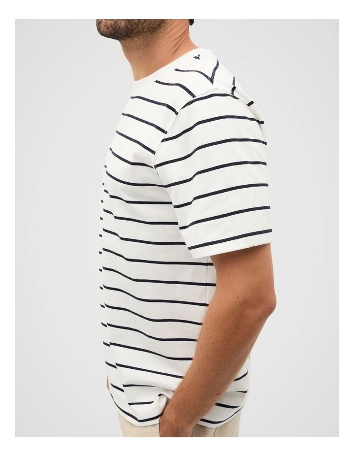 Crew Stripe Tee in Vintage White image 3
