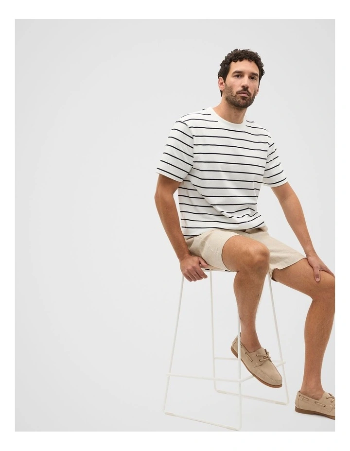 Crew Stripe Tee in Vintage White image 4