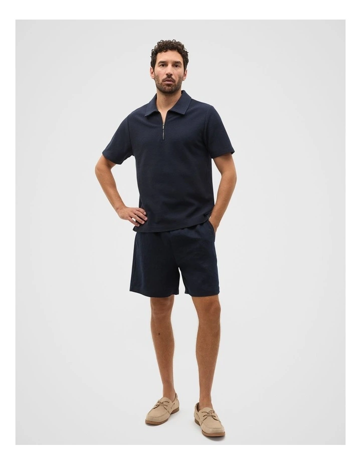 Half Zip Polo in Midnight Blue image 4
