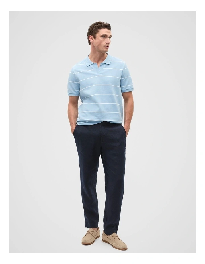 Stripe Pique Polo in Sky Blue image 4