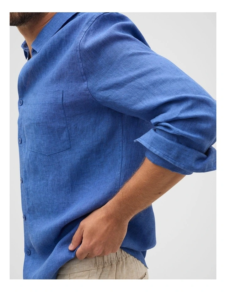 Linen Everyday Shirt in Cobalt image 4