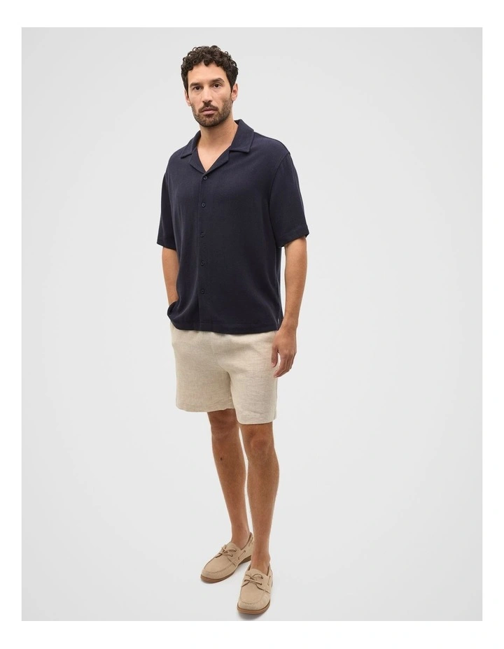 Short Sleeve Textured Shirt in Midnight Blue image 3