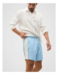 Panel Swim Short in Sky Blue