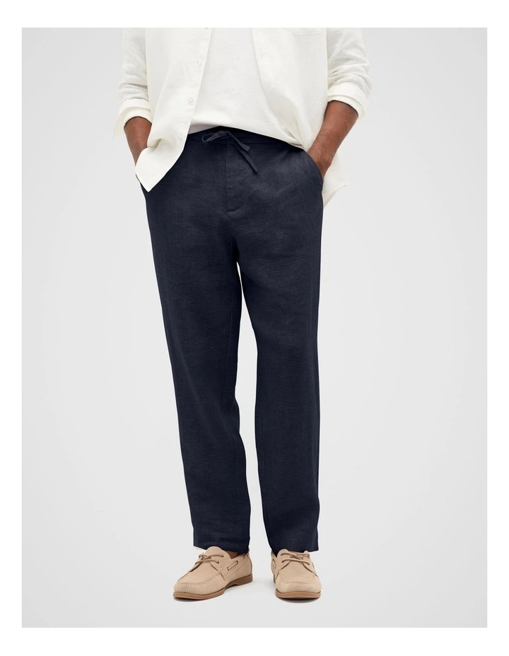 Linen Trouser in Midnight Blue image 1