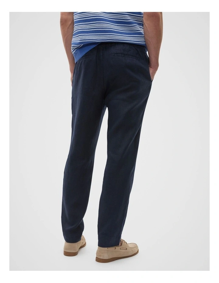 Linen Trouser in Midnight Blue image 2