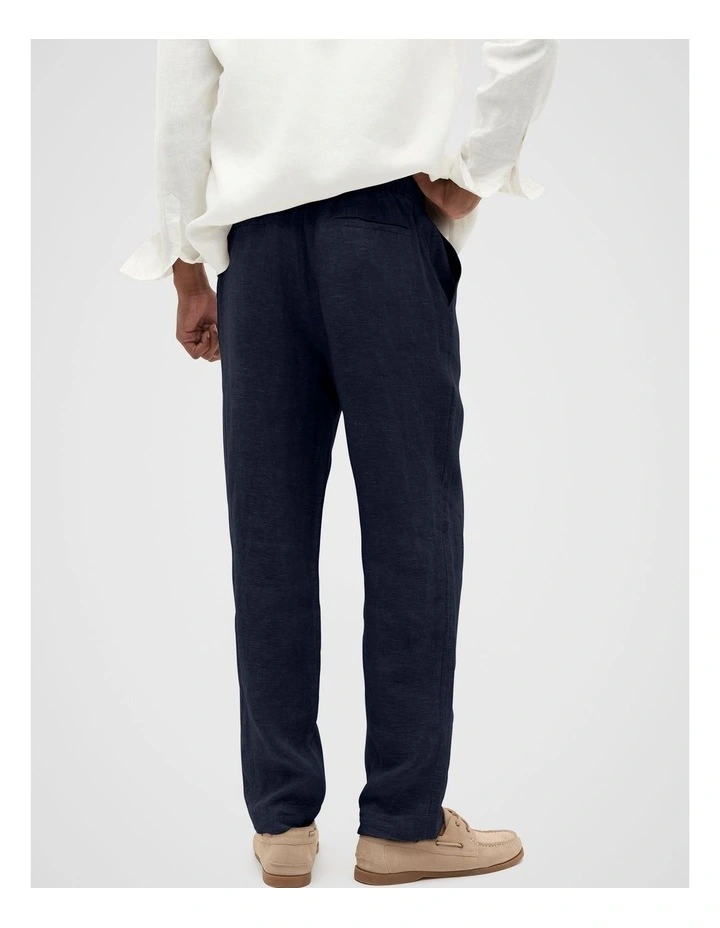 Linen Trouser in Midnight Blue image 2