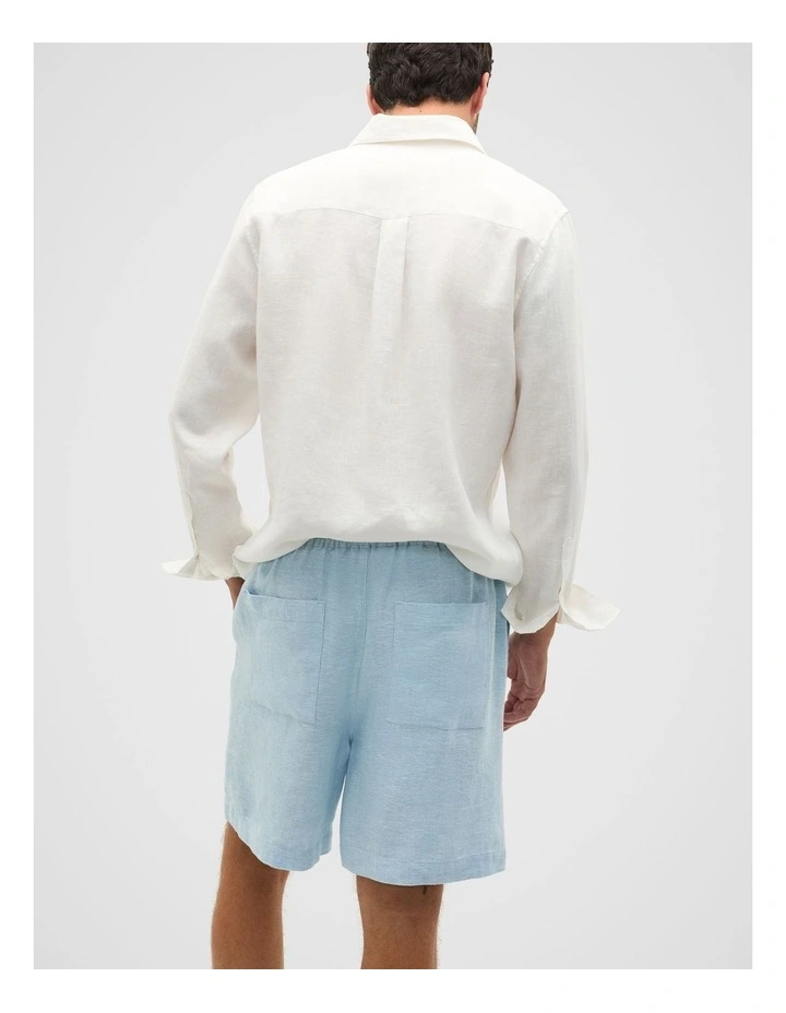 Linen Pullon Short in Sky Blue image 2