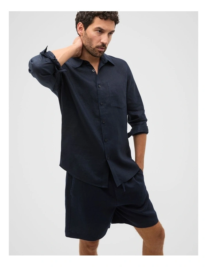 Linen Everyday Shirt in Midnight Blue image 1