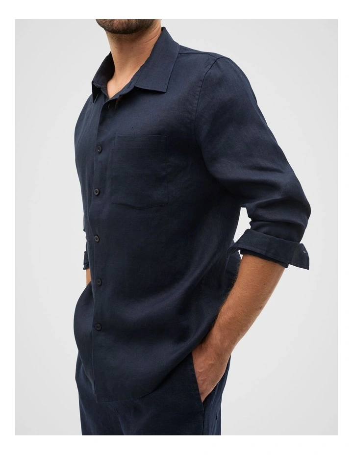 Linen Everyday Shirt in Midnight Blue image 3