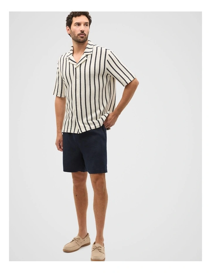 Stripe Open Weave Shirt in Cream Stripe image 3