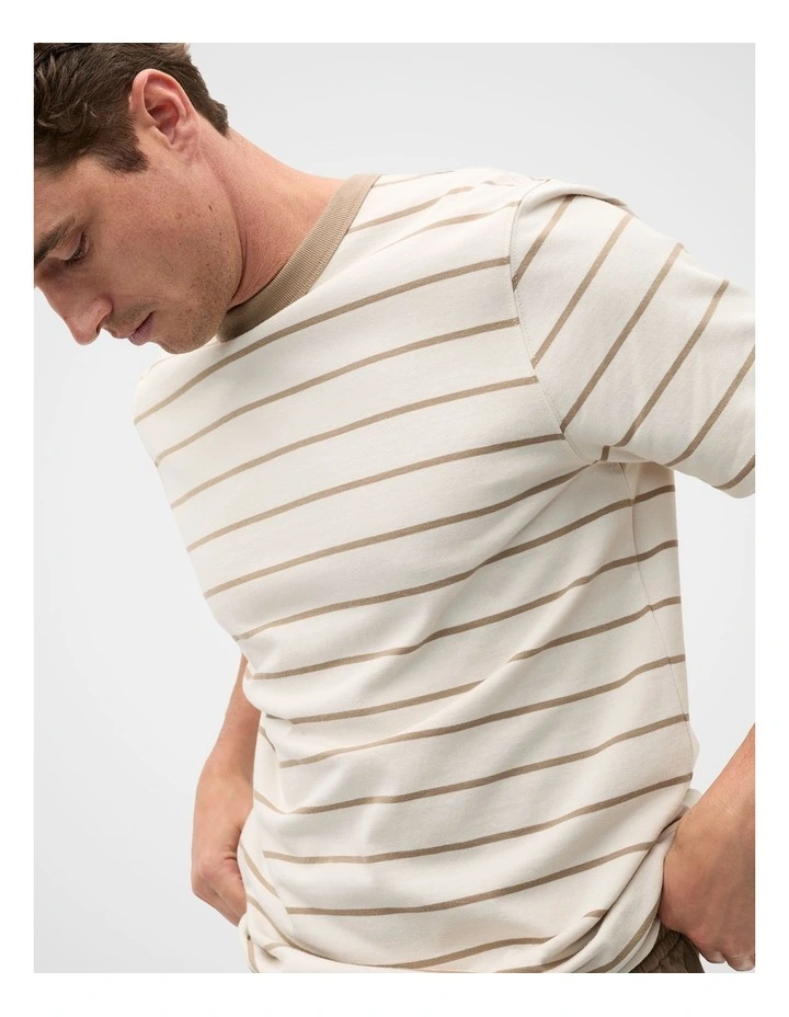 Crew Stripe Tee in Dark Stone image 3