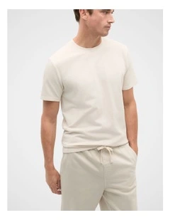 Textured Tee in Pebble