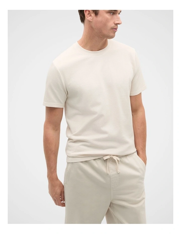 Textured Tee in Pebble image 1
