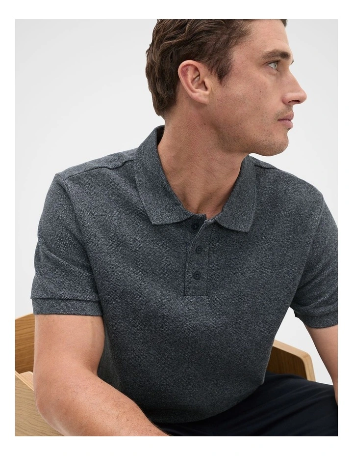 Textured Polo in Midnight Blue image 1