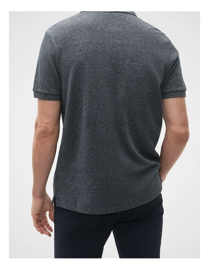Textured Polo in Midnight Blue image 2