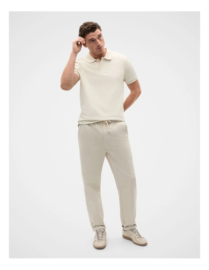 Textured Polo in Pebble image 4