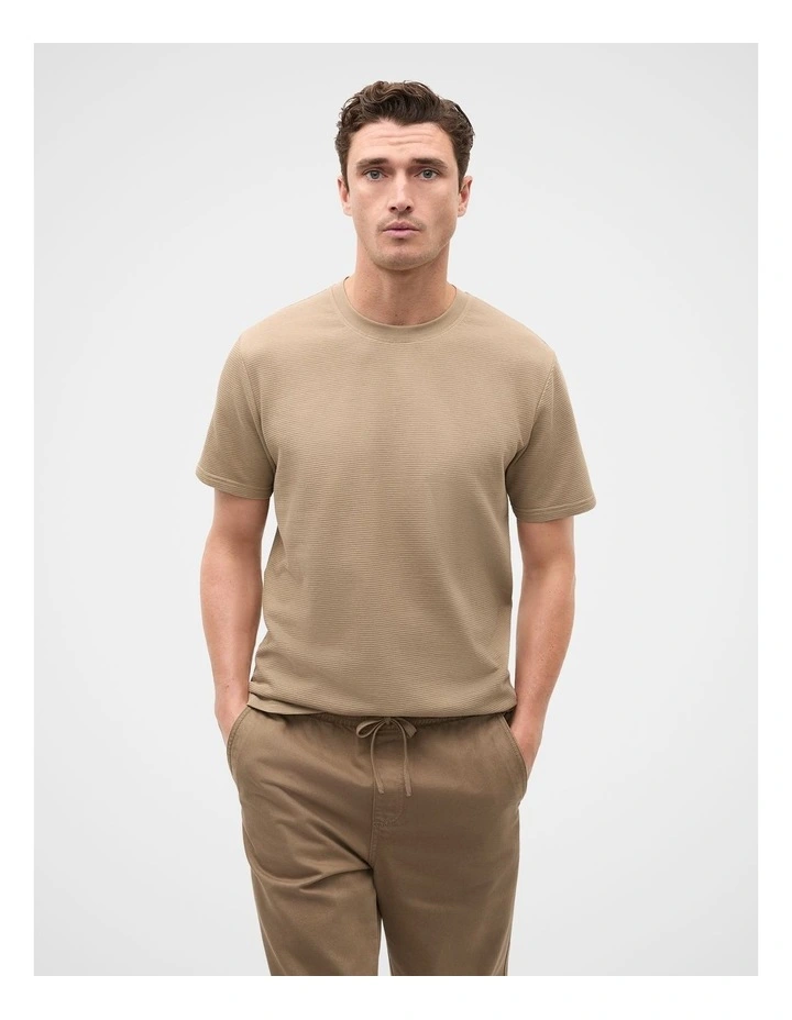 Textured Tee in Dark Stone image 1