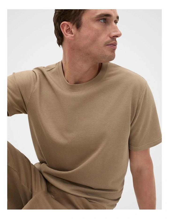 Textured Tee in Dark Stone image 4