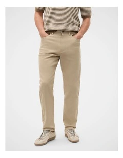 Relaxed Fit Five Pocket Pant in Beige