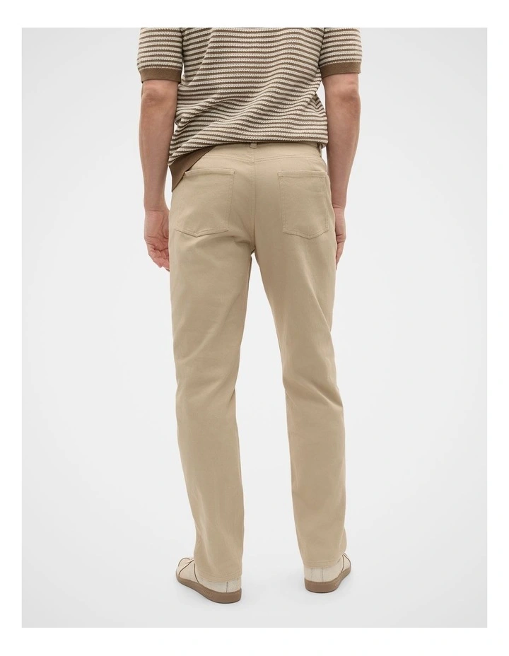 Relaxed Fit Five Pocket Pant in Beige image 2