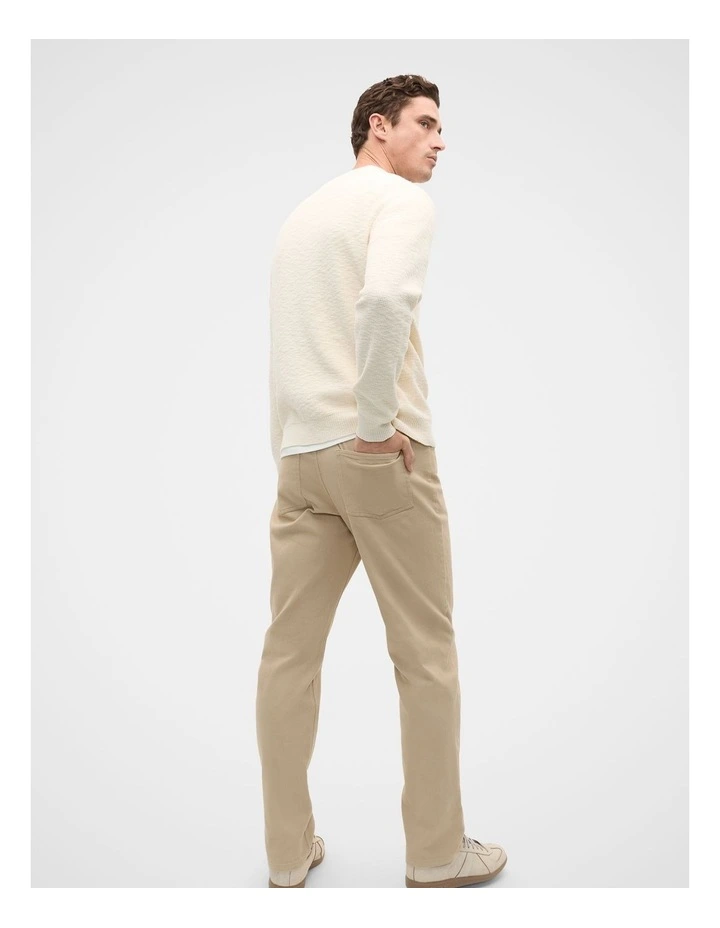 Slub Yarn Crew Neck Knit in Cream image 2