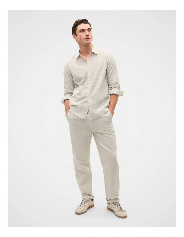 Seersucker Stripe Shirt in Cream image 3