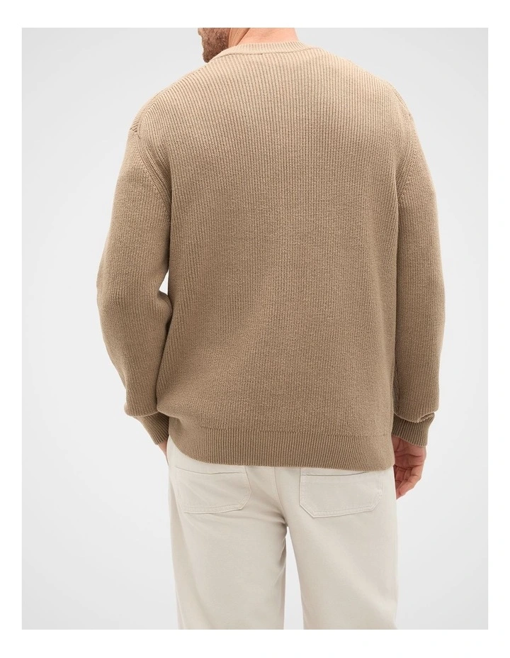 Cotton Crew Neck Knit in Dark Stone image 2