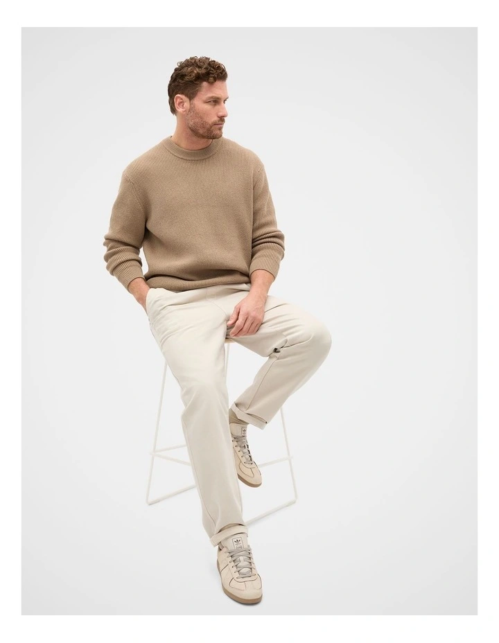 Cotton Crew Neck Knit in Dark Stone image 3