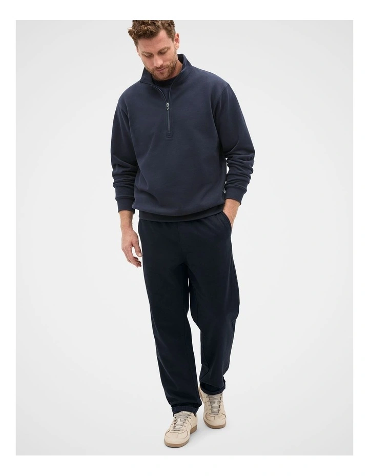 Half Zip Brushed Sweat in Midnight Blue image 4