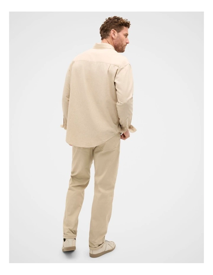 Relaxed Fit Brushed Cotton Shirt in Birch image 2