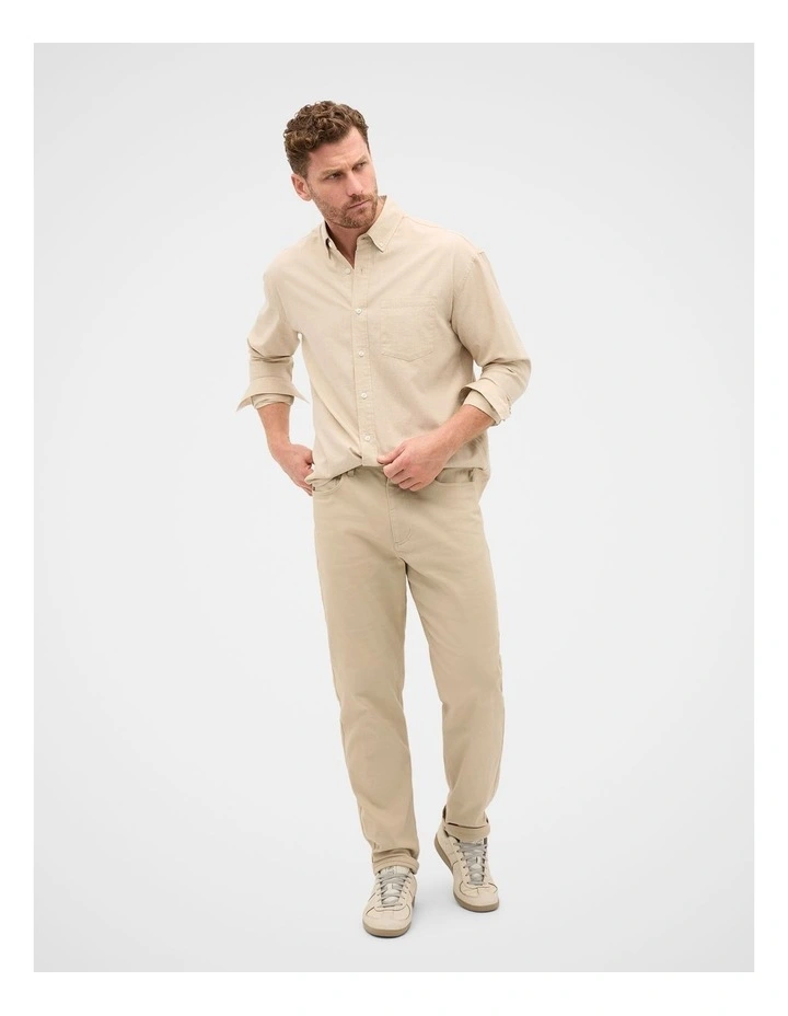 Relaxed Fit Brushed Cotton Shirt in Birch image 4
