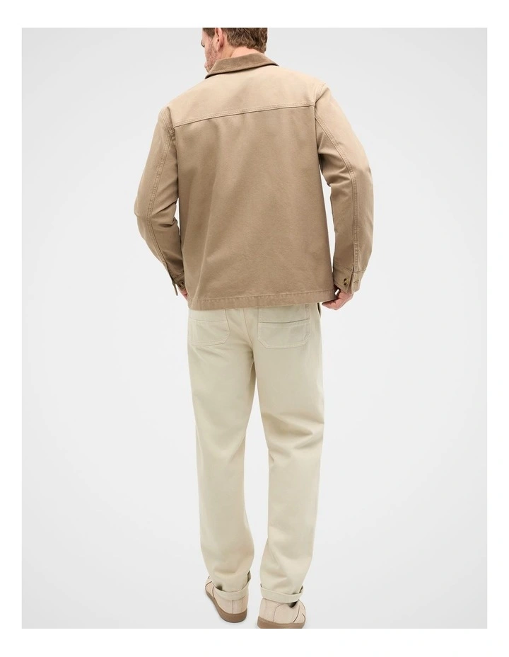 Contrast Trim Overshirt in Dark Stone image 2