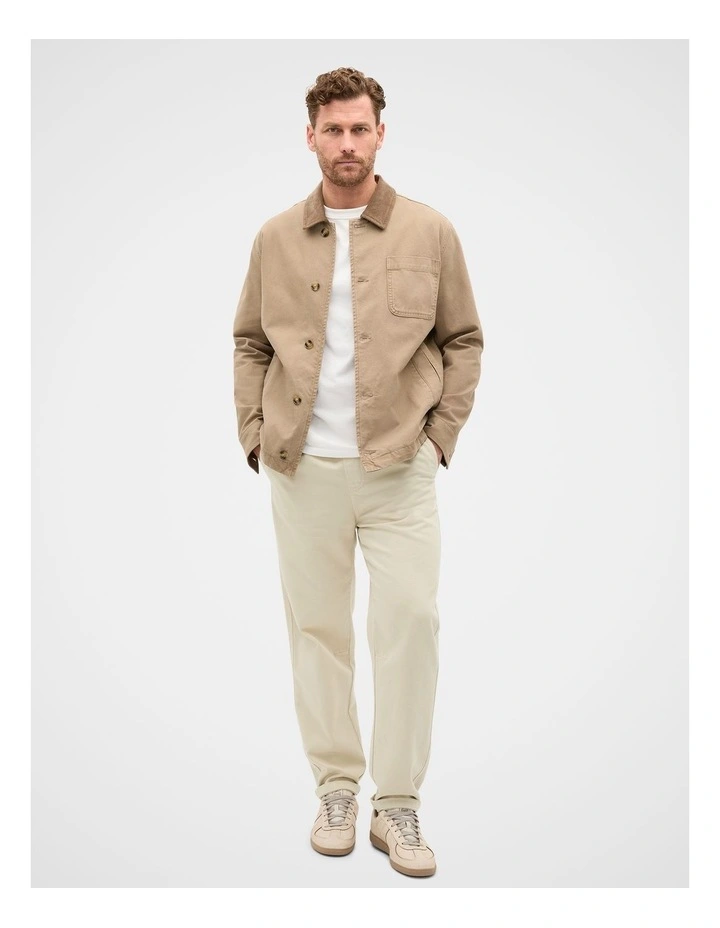 Contrast Trim Overshirt in Dark Stone image 4